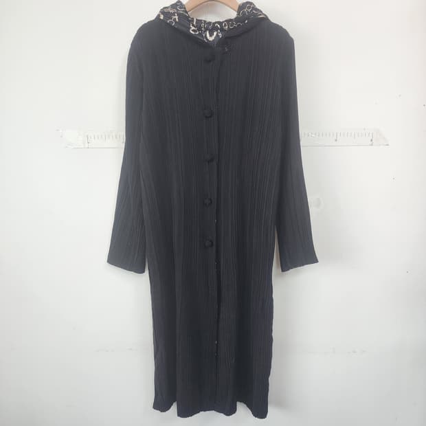 플리츠 주름 트렌치 겸 블랙 롱 자켓