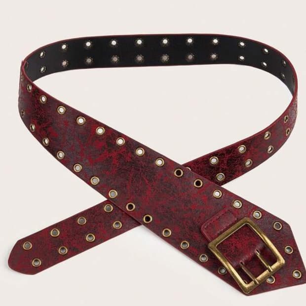 버건디 컬러 벨트 ( 허리띠 ) 프리사이즈 