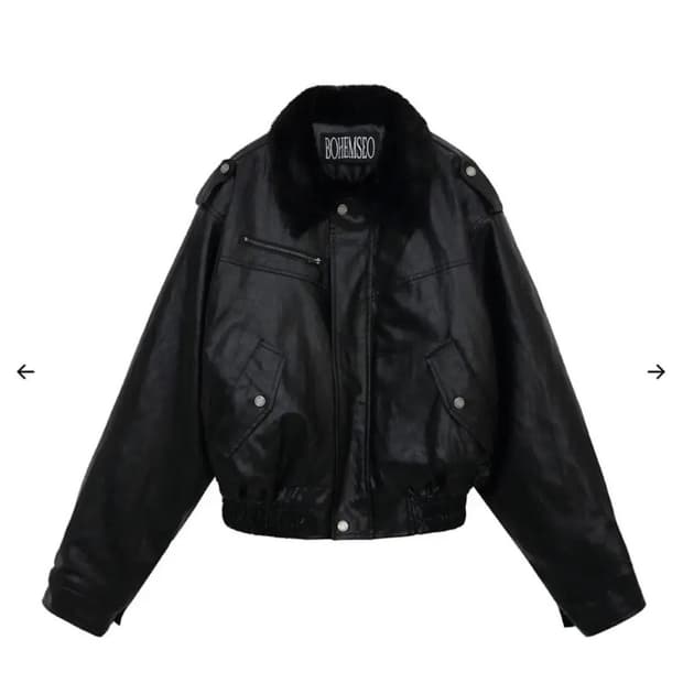 보헤미안서울 레더 퍼블루종 블랙