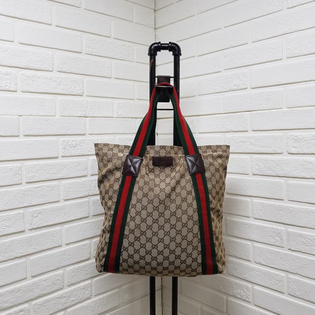 [정품] 구찌 gg자가드 삼색 트리밍 2way백