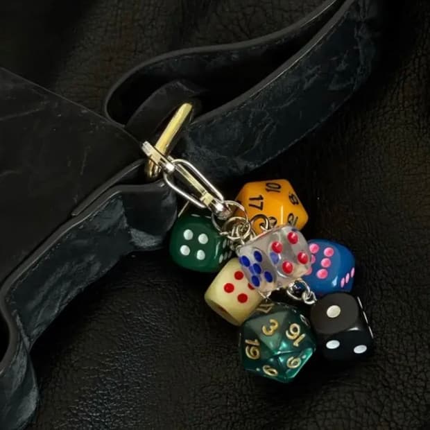 [새상품] 빈티지 주사위 키링