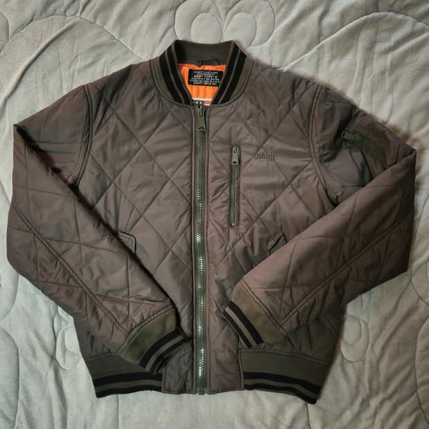 Schott 카키 숏패딩