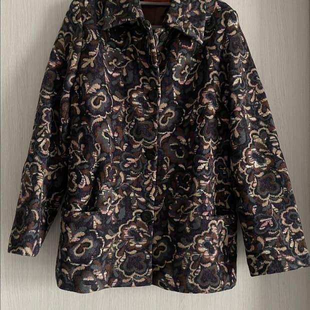 미쏘니 플라워 패턴 울 자켓 코트