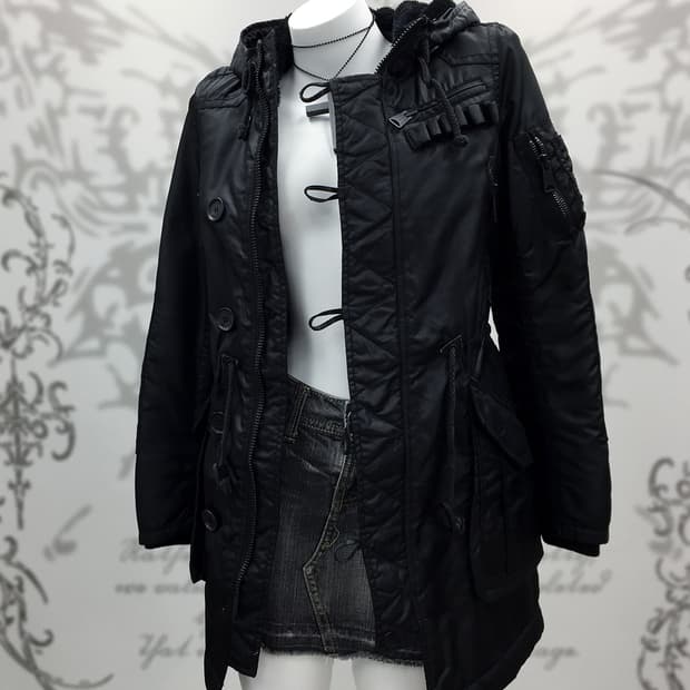 Cyber Utility High-Neck Military Jacket