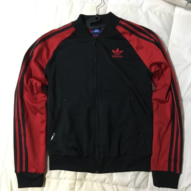 아디다스 대장급 유로파 희귀 검빨 레드 블랙 트랙탑 져지 집업 