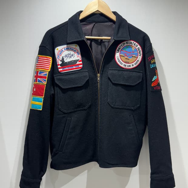 Rare 80s USS 아메리카 CV-66호 미키 마우스 수베니어 자켓