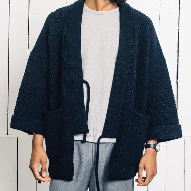 캐피탈 KAPITAL 울 와플 케사 가디건