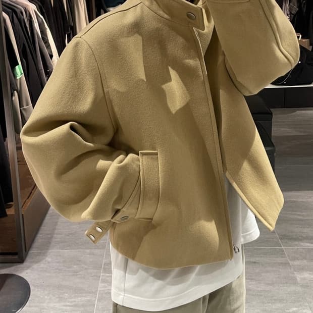 솔리드옴므 22FW 울 크롭자켓 베이지 50