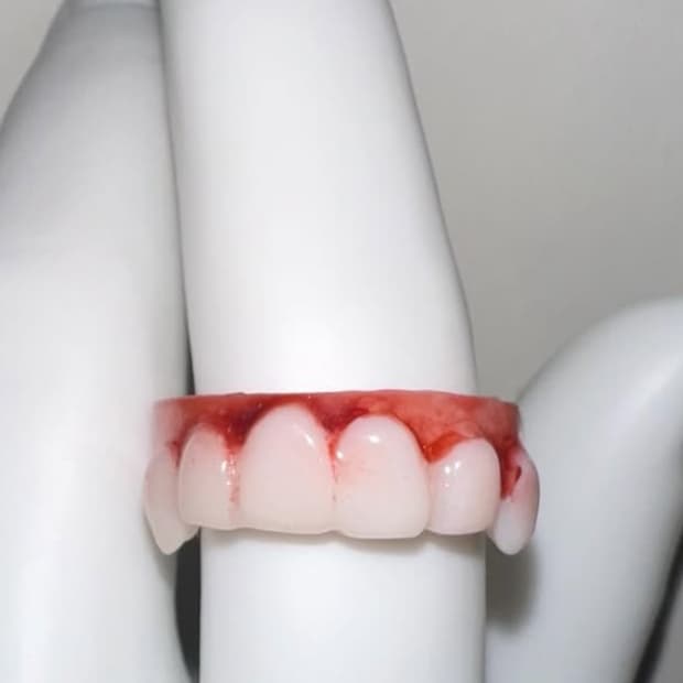 펑크 이빨 수제 레진 반지 레테 큐빈티지 샵오공이 파우닝33