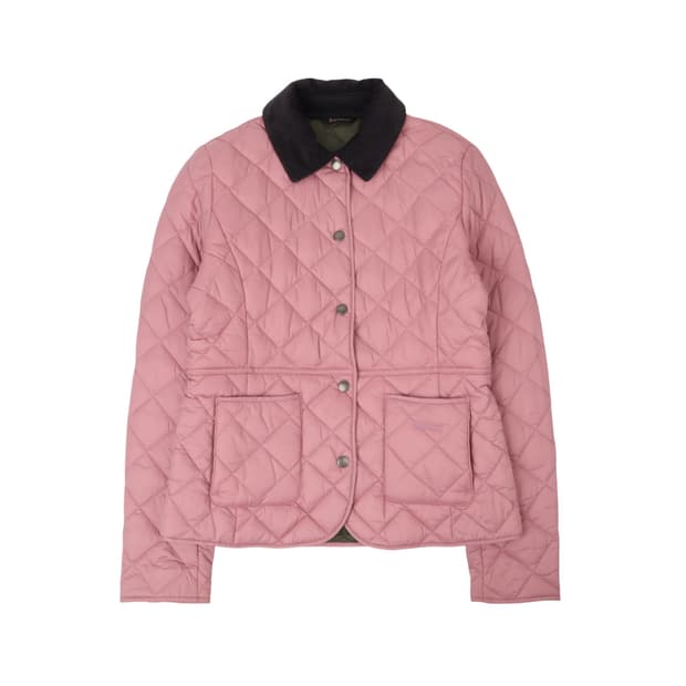 바버 라이트 핑크 deveron 퀄팅 자켓