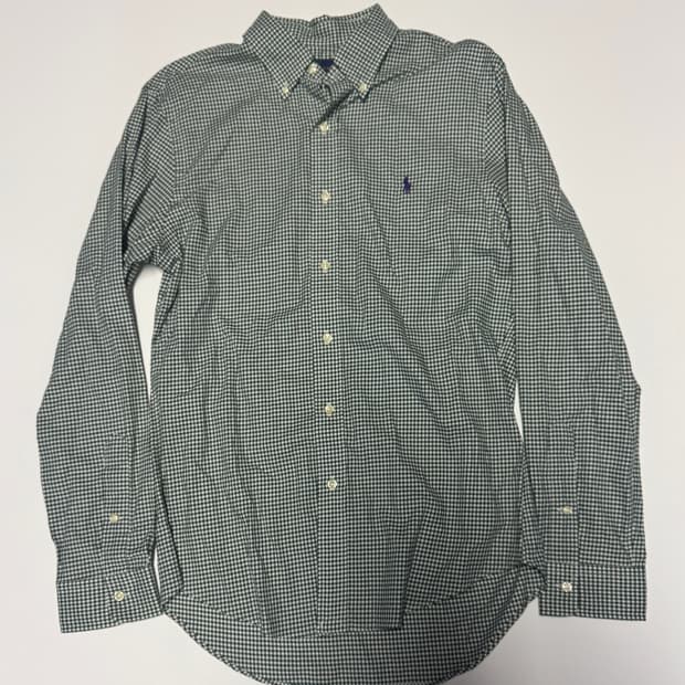 정품!! 폴로 랄프로렌 슬림핏 깅엄 체크 셔츠 S ~ M 그린