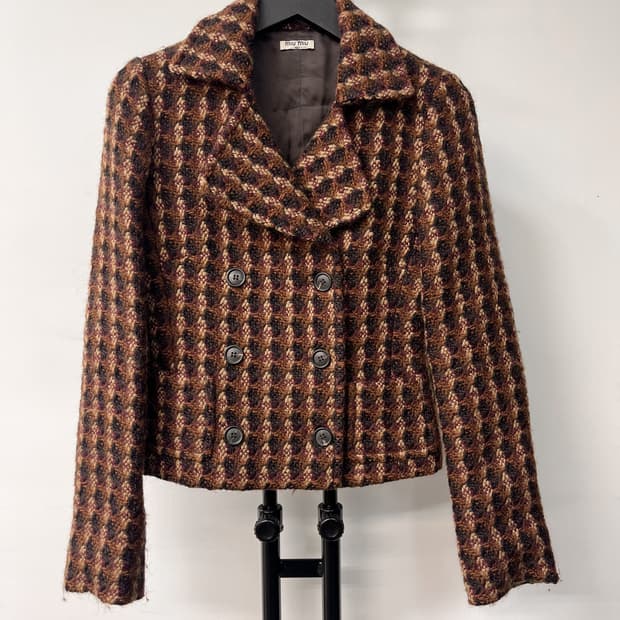 미우미우 2004 울 체크 자켓