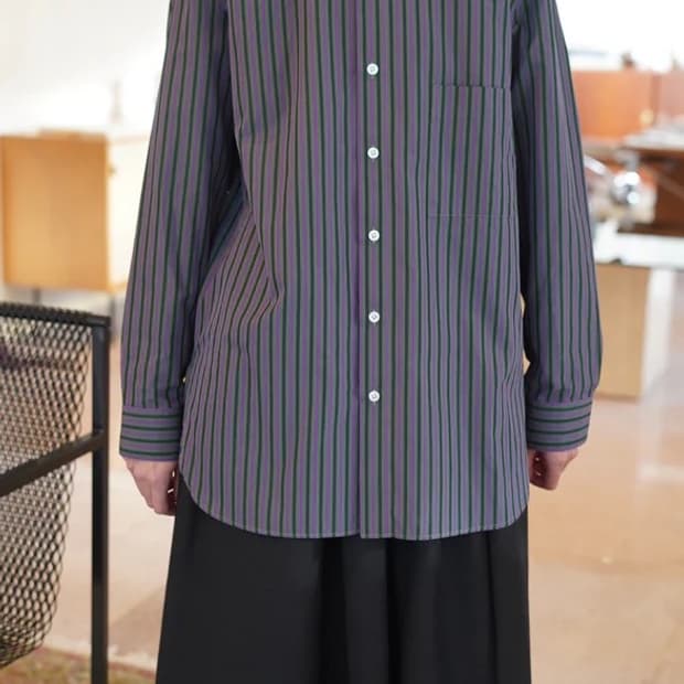 크리스타세야 핸드메이드 클래식 스트라이프 셔츠 그레이 S사이즈