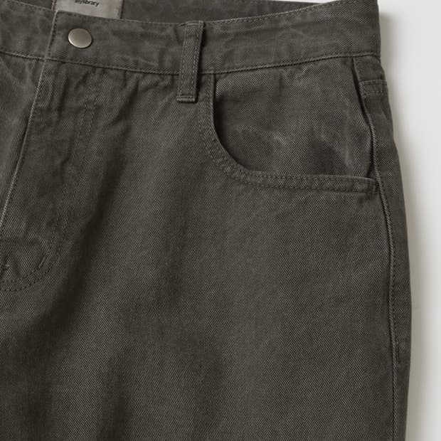 [L] 마이라이브러리 104 가먼트 다이드 팬츠 더스트 올리브