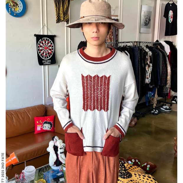HIROKO BIS 2-Pocket Wool Knit Sweater