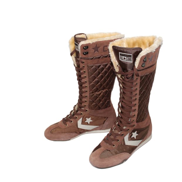 2000s Converse 컨버스 퍼 시어링 패널 롱 부츠