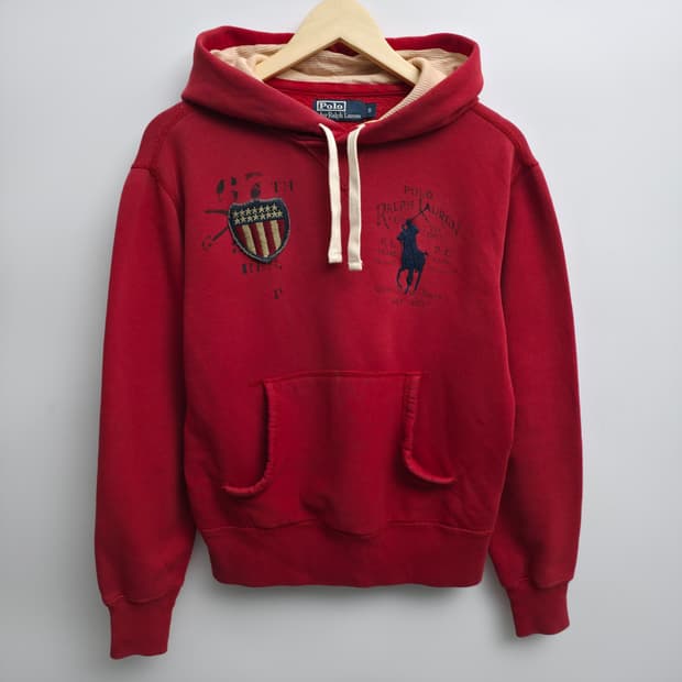 폴로 랄프로렌 빅포니 레드 빈티지 후드티