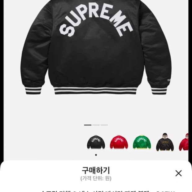 슈프림 미첼 네스사틴 바시티 자켓 s