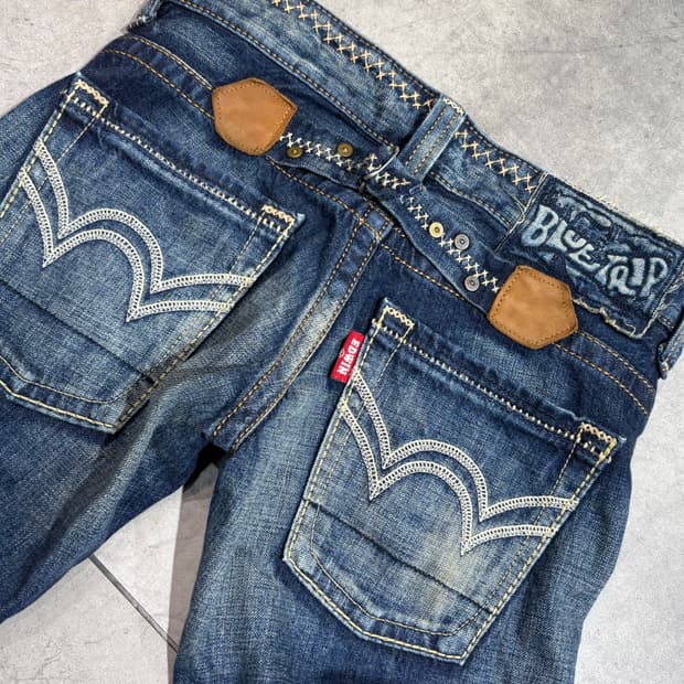 에드윈 블루트립 빈티지 스티치 백버클 워싱 데님 팬츠 바지