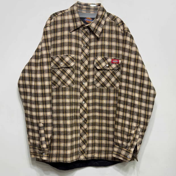 디키즈 체크 퀄팅 안감 셔츠