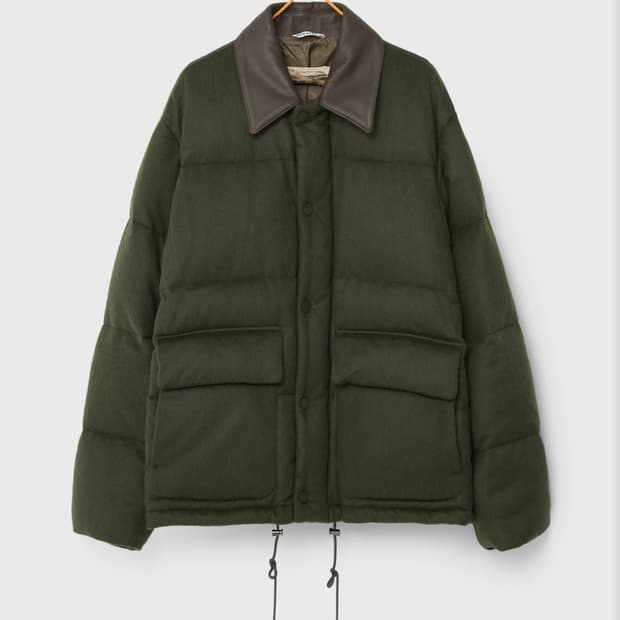 오라리 베이비 카멜 다운 블루종 올리브