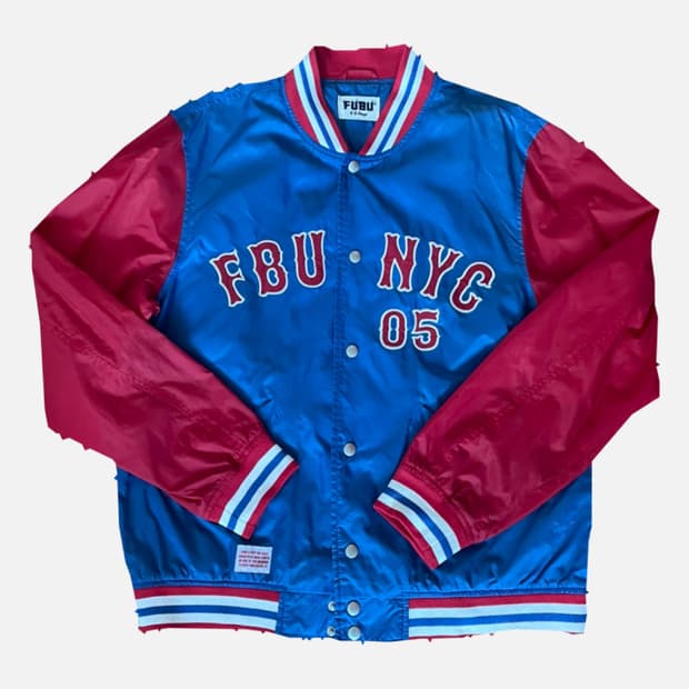 후부 새틴 바시티 재킷