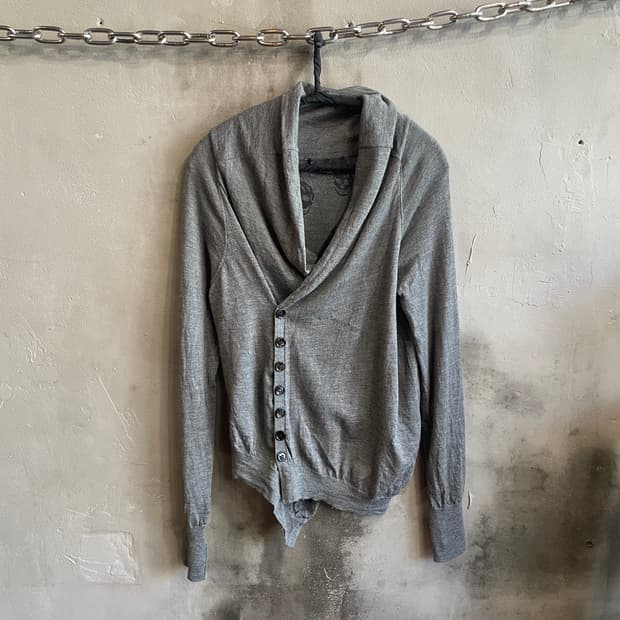 00s 알렉산더 맥퀸 비대칭 숄칼라 가디건 