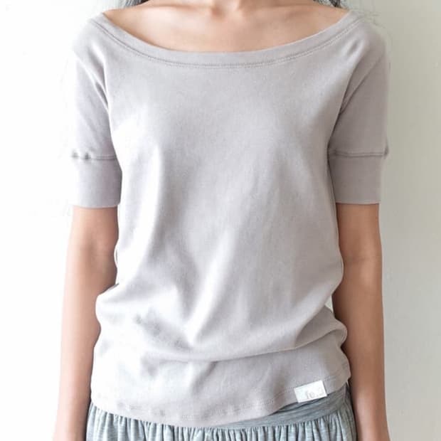 [새상품] 샵페어리 rib half top (greyish beige) 