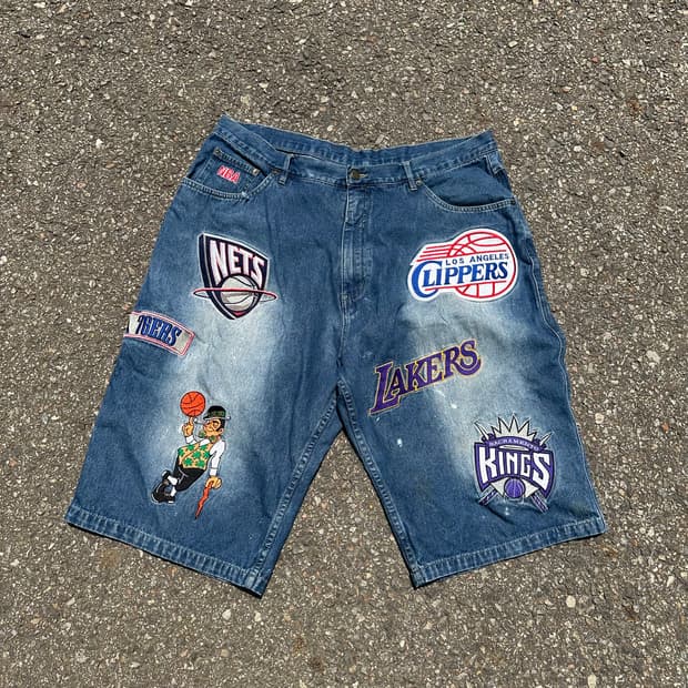 빈티지 00s UNK NBA 패치 데님 반바지