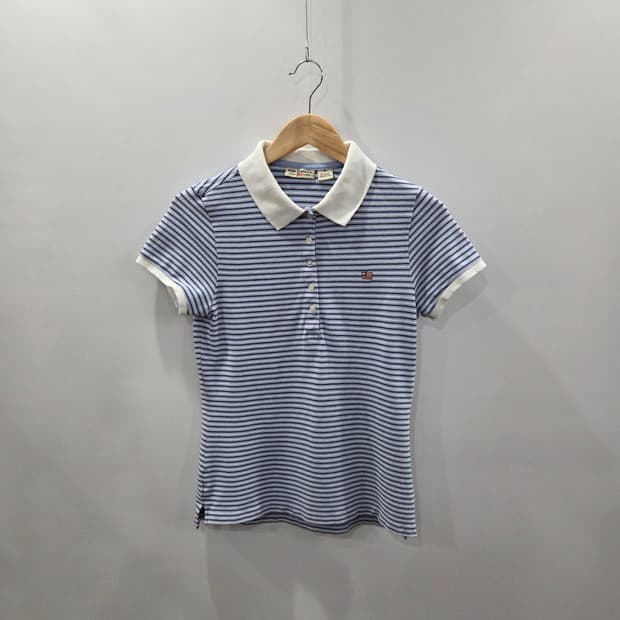 폴로진스 우먼 코튼 카라 스트라이프 반팔티 M