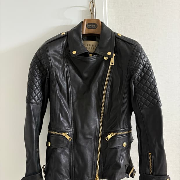 버버리 여성 가죽 라이더 자켓