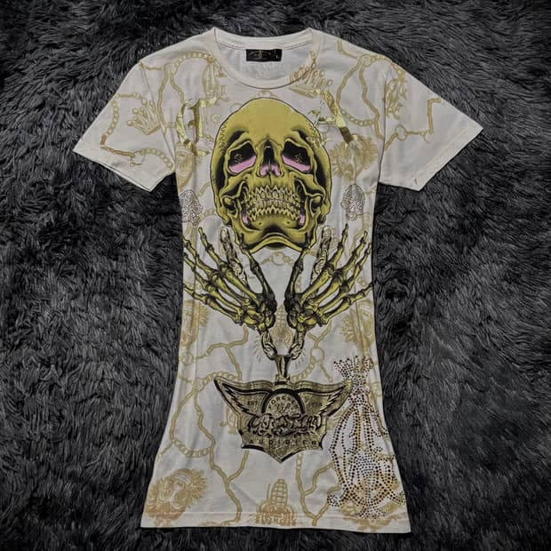 CHRISTIAN AUDIGIER 스컬 체인 프린팅 반팔 티셔츠