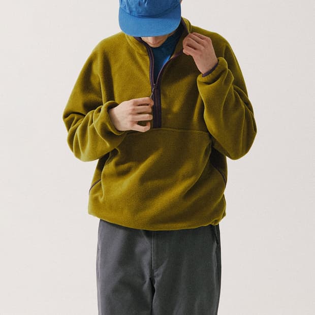 토마스모어 플리스 하프집업 올리브그린 XL 사이즈