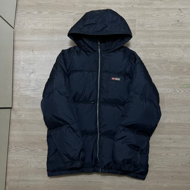 디젤 덕다운 90s 올드스쿨 리버시블 후드 패딩 [네이비] XL/105