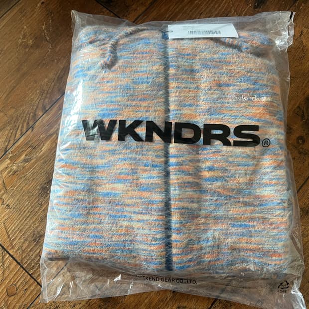 위캔더스 멀티 스트라이프 헤어리 집업 오렌지 XL