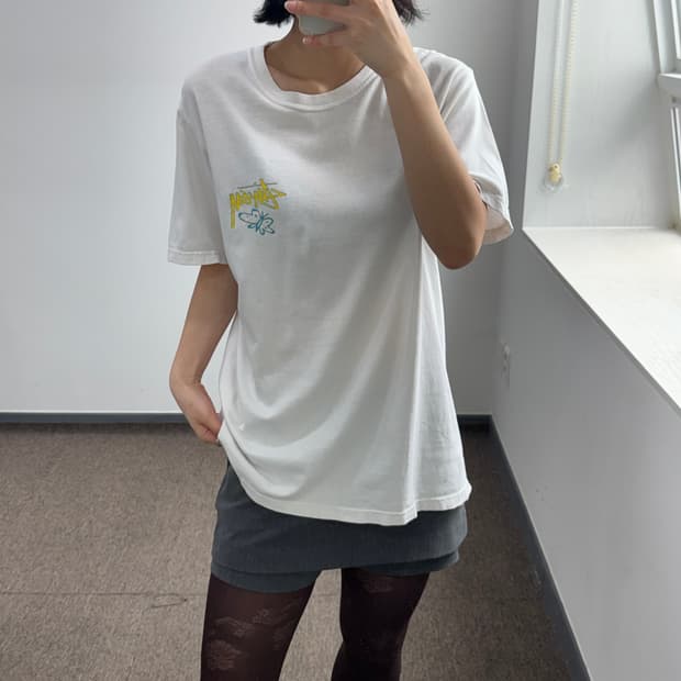 Stussy 스투시 백 프린팅 화이트 반팔