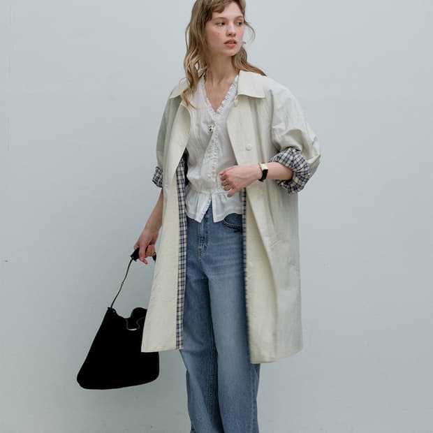 모데스트무드 파우더 트렌치코트 크림