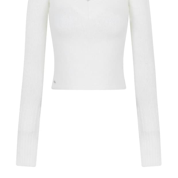 V-Neck Wool Crop Knit T