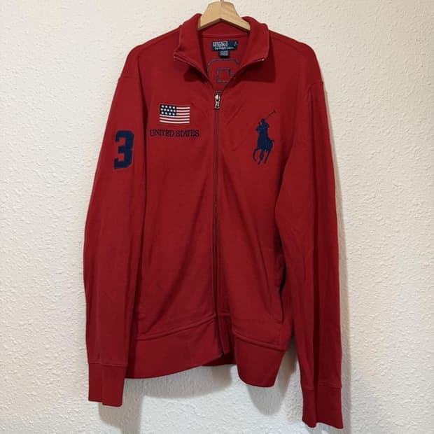 폴로 랄프로렌 빅 포니 USA 성조기 집업 자켓