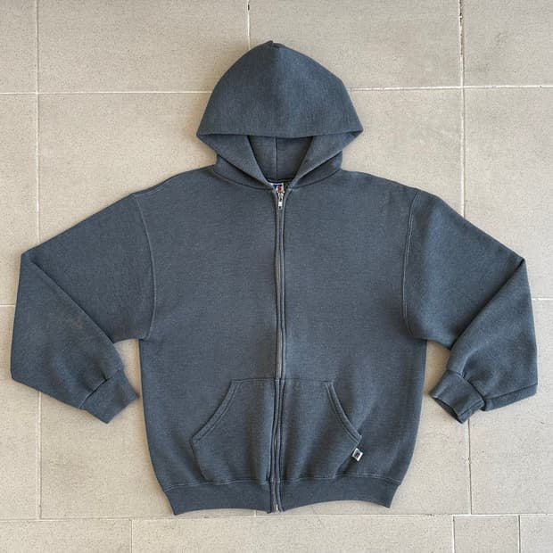 빈티지 러셀 후드집업 다크그레이 M