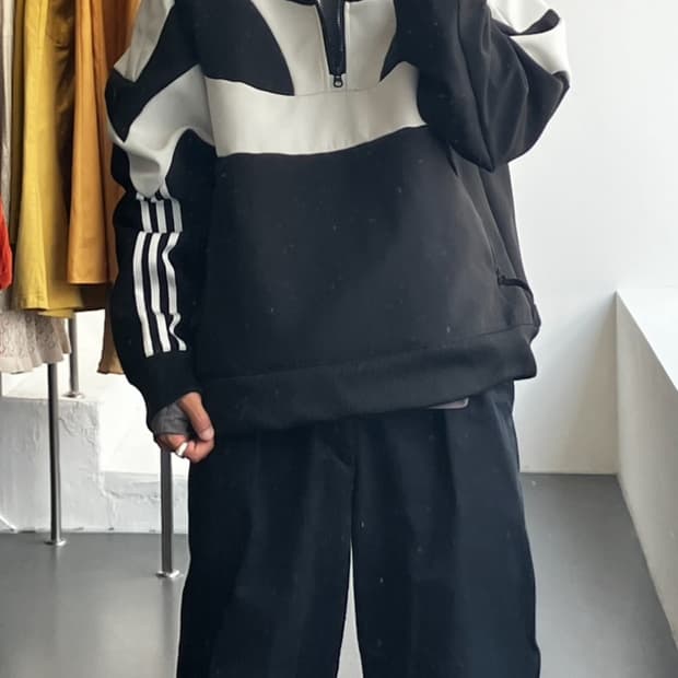 XL 팔라스 X 아디다스 콜라보 레디 헤비 하프 집업 아노락