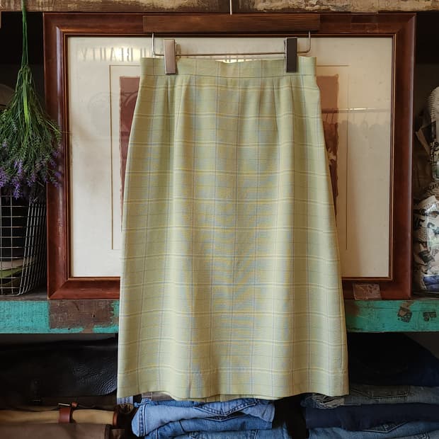 90s 닥스 잉글랜드 레몬 체크 스커트