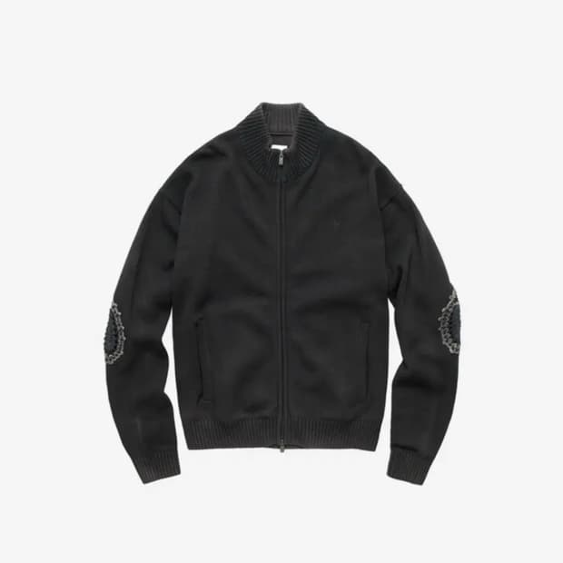 [4] 폴리테루 트랙 니트 집업 차콜