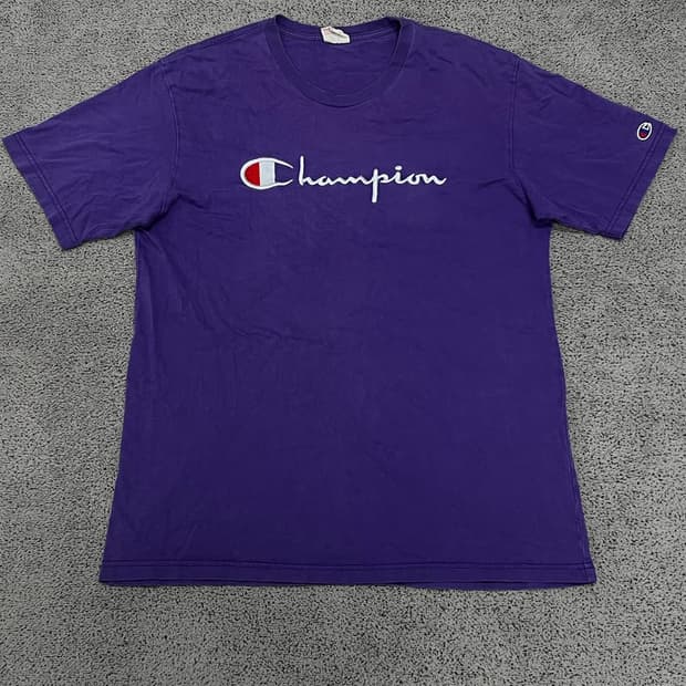 (L) 챔피온 레드탭 빅로고 반팔티 퍼플