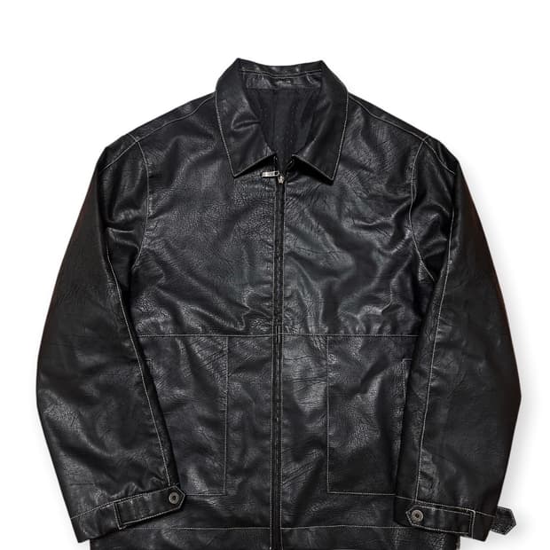 DKNY 블랙 레더 자켓