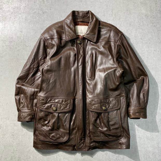 [90-95] 90s London Fog 런던포그 브라운 양가죽 레더코트