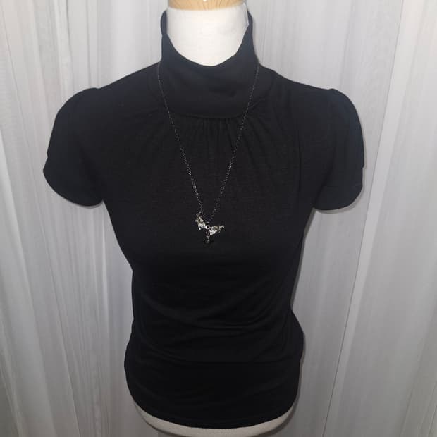 빈티지 공겜여주🖤 고딕 오네갸루 히메 터틀넥 퍼프 블라우스