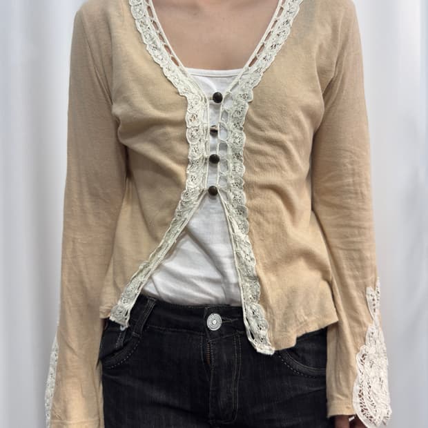 fairy crochet detail cardigan