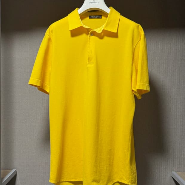 로로피아나 코튼 반팔 카라티셔츠 옐로우 L