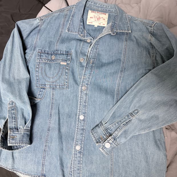 트루릴리젼 인디고 데님셔츠